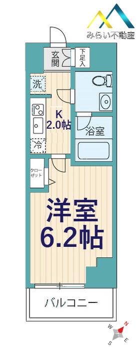 MAXIV横浜南DUE(1K/5階)の間取り写真