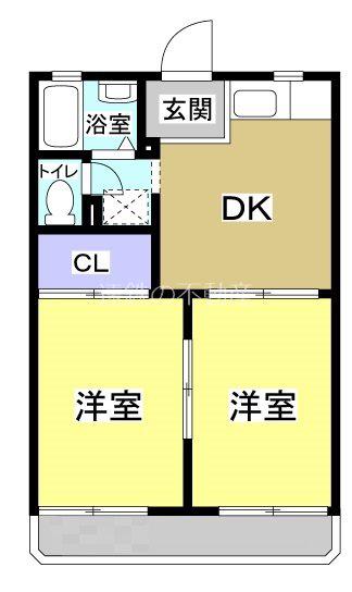 タウニィすみよし(2DK/1階)の間取り写真