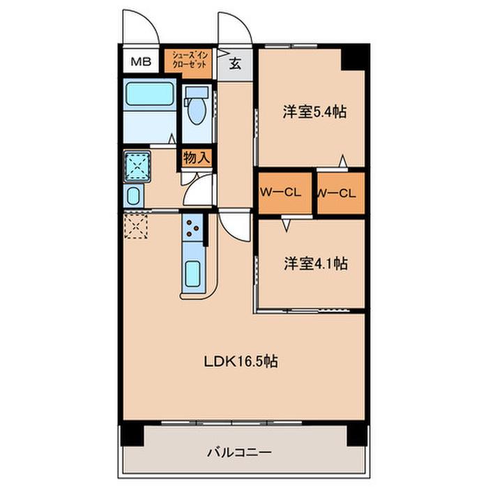 ランドアクシス(2LDK/4階)の間取り写真