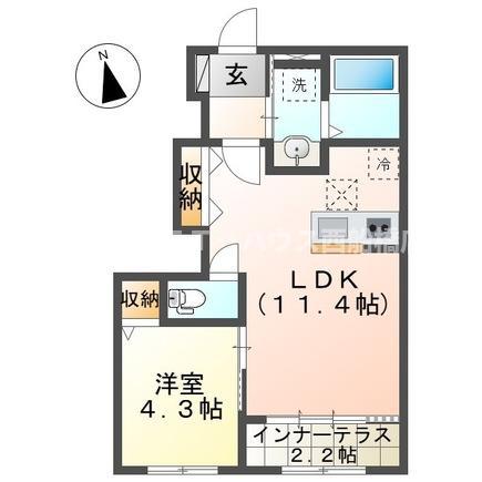 CHATEAU・ARV(1LDK/1階)の間取り写真
