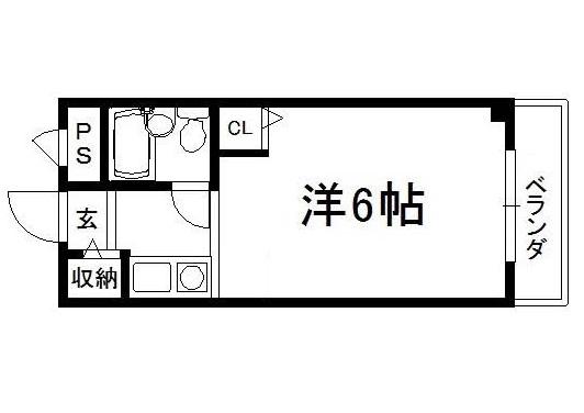 ビレッタ七瀬川(ワンルーム/2階)の間取り写真