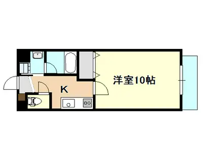 ピアホーム奥田西町(1K/3階)の間取り写真