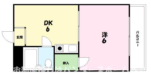 川原ビル(1DK/4階)の間取り写真