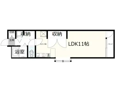 ダイアパレス幸町(1K/2階)の間取り写真