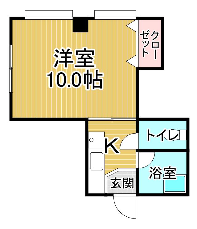 第1田万里ビル(1K/4階)の間取り写真