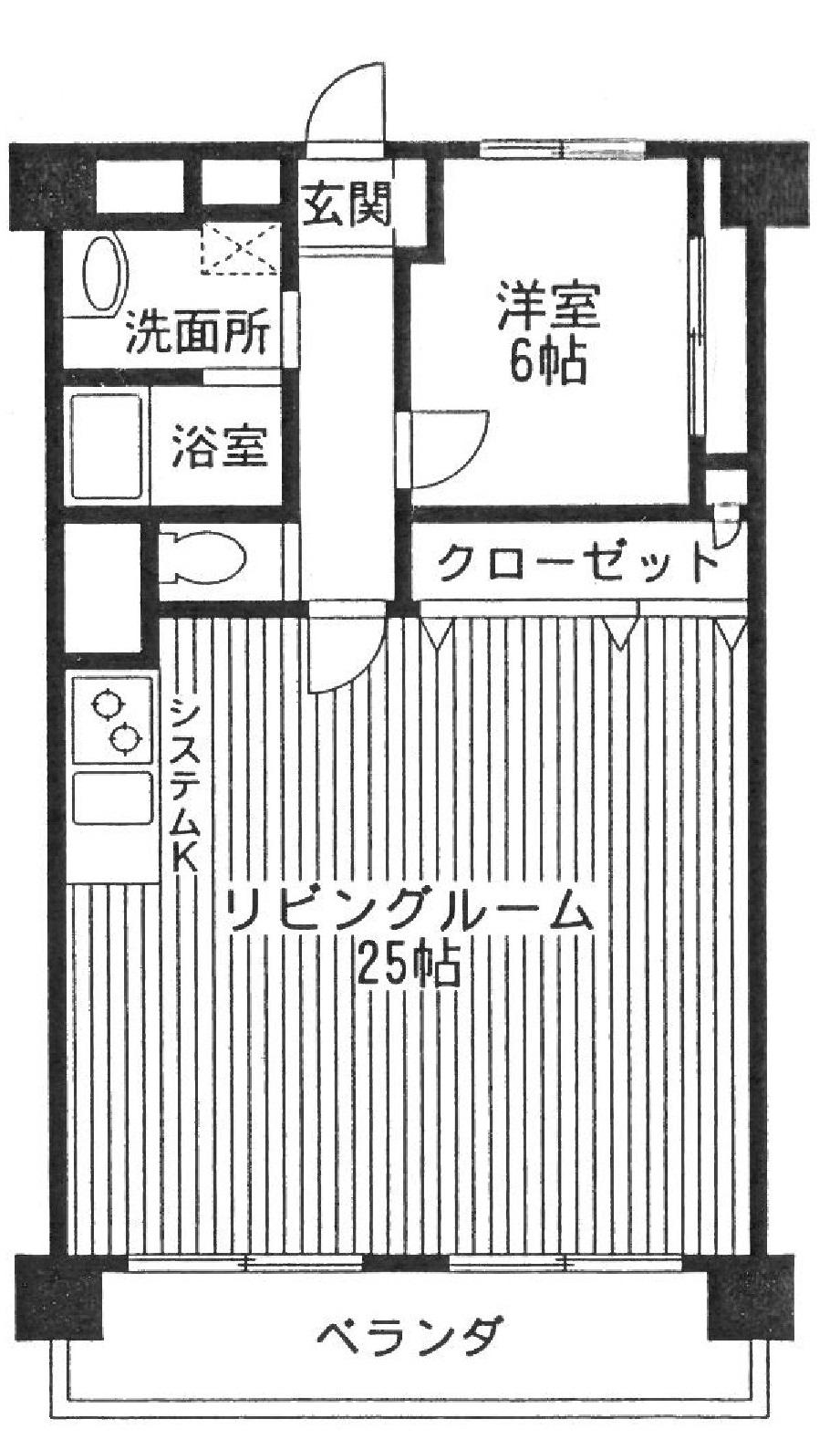 ユニハイム土佐堀(1LDK/2階)の間取り写真