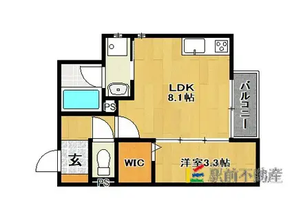 マイプレイス宮ノ陣II(1LDK/2階)の間取り写真