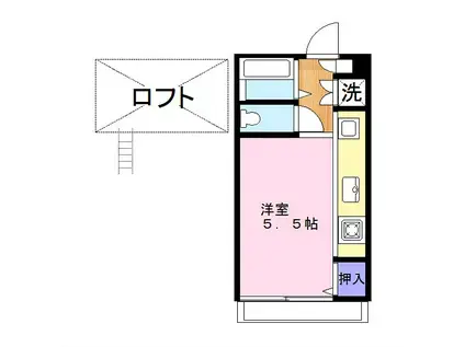 SEBOSEBO西浦和(1K/2階)の間取り写真