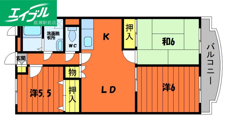 ファミーユKAYII(3LDK/3階)の間取り写真