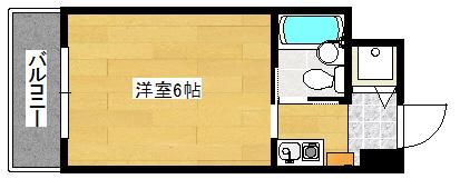 LION竹屋町(1K/3階)の間取り写真