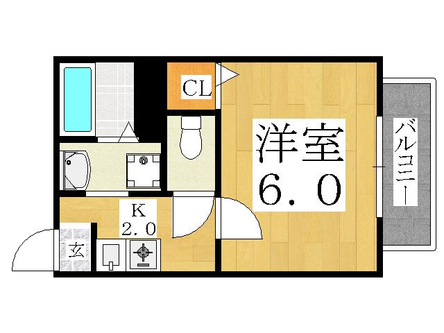 WING(1K/1階)の間取り写真