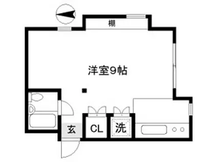 ロータスハイム(ワンルーム/2階)の間取り写真