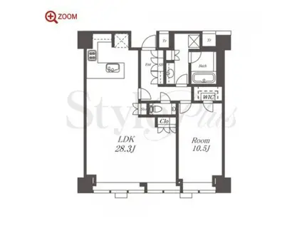 BRILLIA TOWER堂島(1LDK/46階)の間取り写真