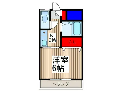 Sハイム宮崎(1K/1階)の間取り写真