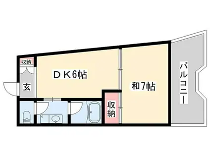 コーポふくい(1DK/4階)の間取り写真