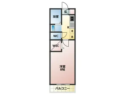 PALESE HAYASI(1K/1階)の間取り写真