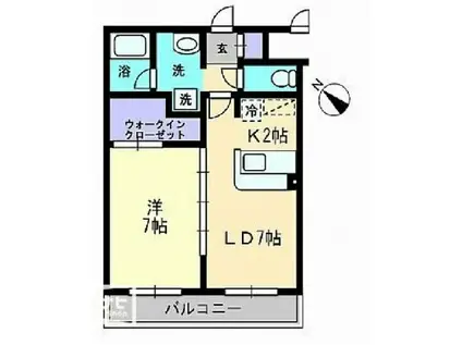 オリオリシティV(1LDK/2階)の間取り写真