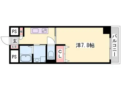 インタービレッジ土山(1K/7階)の間取り写真