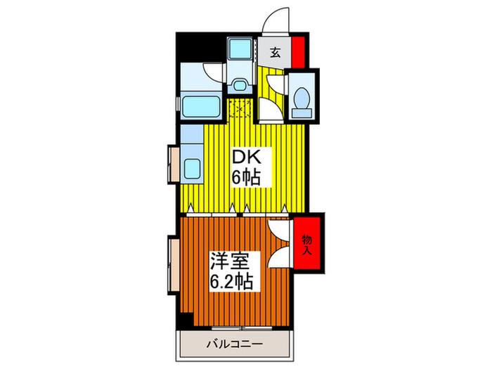 ティアラ21(1DK/6階)の間取り写真