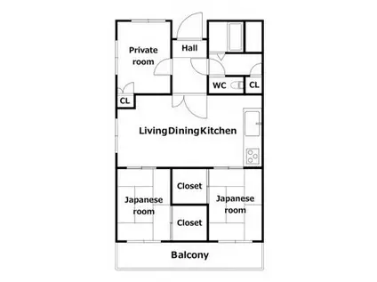 スカイコーポ千代ヶ丸(3LDK/6階)の間取り写真