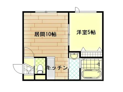 マリオット6条I(1LDK/1階)の間取り写真