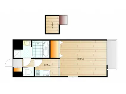 ジュネス貴船(1K/1階)の間取り写真