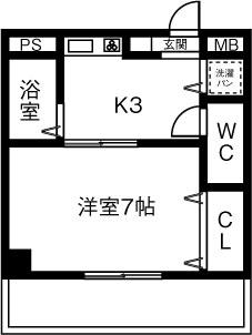 スターヒルズ藤森(1K/1階)の間取り写真