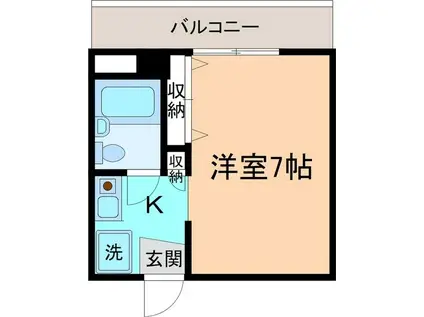 OMレジデンス金沢十三間町(1K/1階)の間取り写真