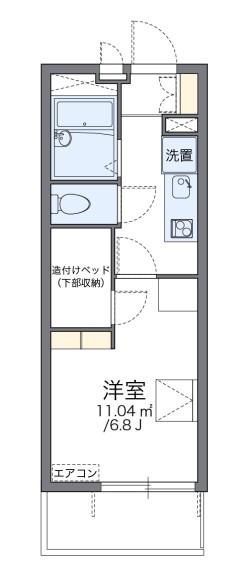 レオパレスメイセイ II(1K/1階)の間取り写真