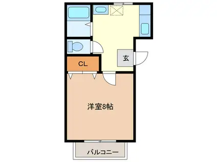 ハイツもみの木(1K/2階)の間取り写真