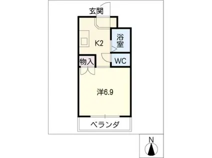 パークサイド江向(1K/3階)の間取り写真