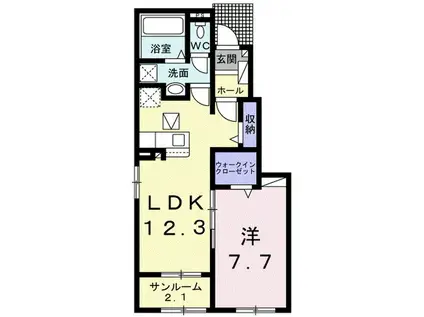 アルバ御影(1LDK/1階)の間取り写真