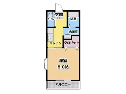 カナールASAMI PART1(1K/1階)の間取り写真