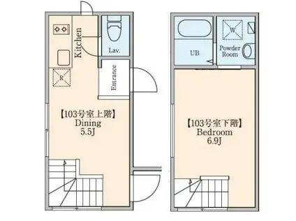 PROTO大井町I(1DK/1階)の間取り写真