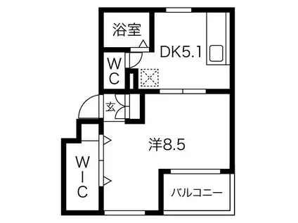 ファティリティ稲沢3号棟(1LDK/3階)の間取り写真