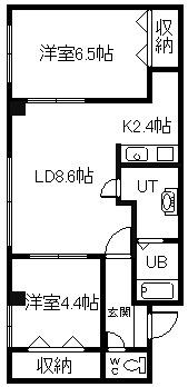 MIUNA BLDG(2LDK/3階)の間取り写真