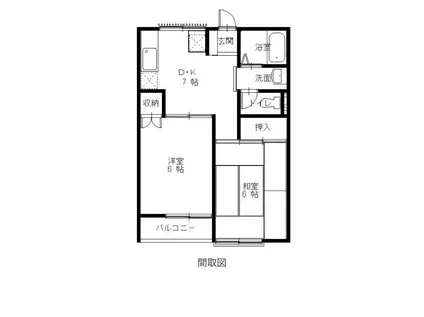 コーポ大谷原(2DK/2階)の間取り写真