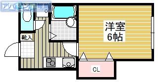 ベレーザ青山(1K/1階)の間取り写真
