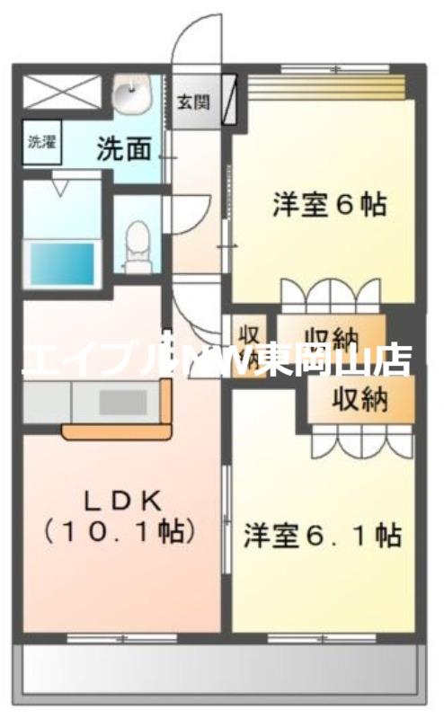 PALAZZO DEL SOLE(2LDK/1階)の間取り写真