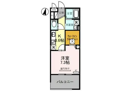 RESILIENCE A(1K/1階)の間取り写真