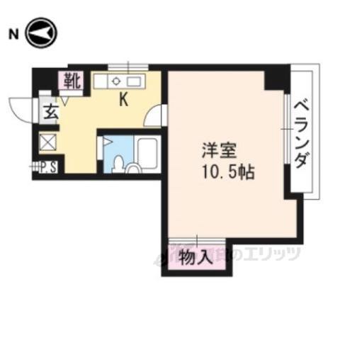 アビタ上賀茂(1K/2階)の間取り写真