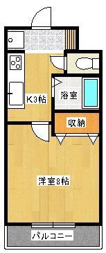 サンライズヒルズ(1K/1階)の間取り写真