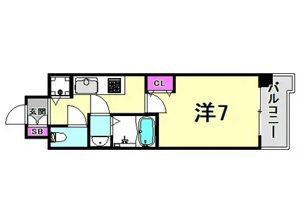 LAV神戸三宮(1K/6階)の間取り写真