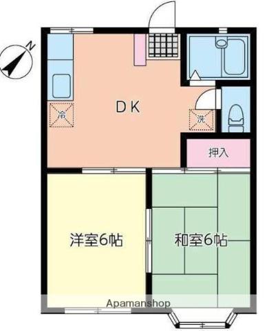 サンエトワール(2DK/1階)の間取り写真