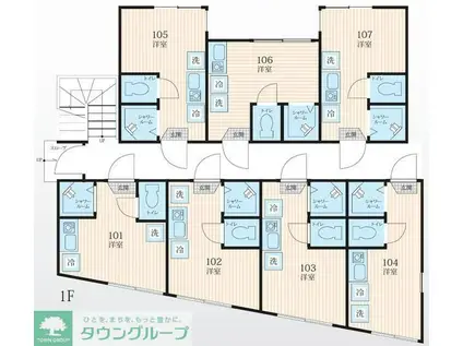 TM古川町(ワンルーム/1階)の間取り写真