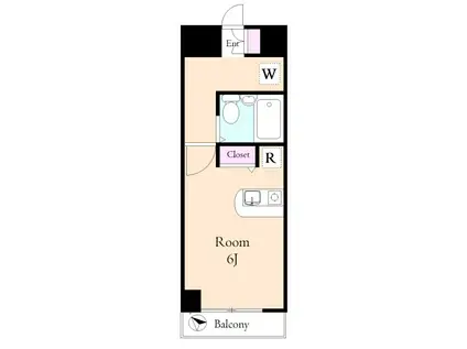 リバティカイト(1K/2階)の間取り写真