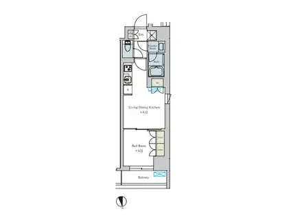 BRILLIA IST 池尻大橋(1LDK/5階)の間取り写真