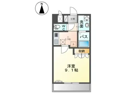 グレイシャス(1K/1階)の間取り写真