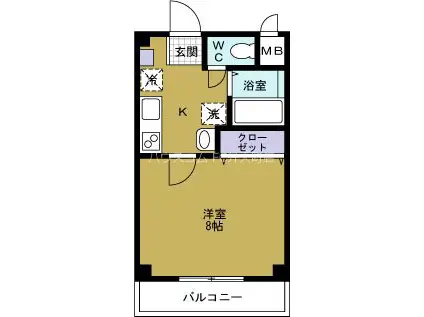 ROYALCOURT(1K/5階)の間取り写真