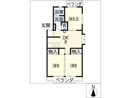 エステート上条(3DK/1階)の間取り写真